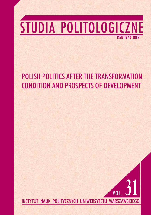 Book cover Studia Politologiczne vol. 31