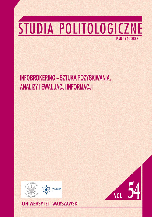 Book cover Studia Politologiczne vol. 54