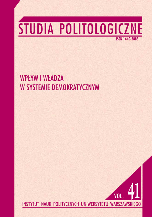 Book cover Studia Politologiczne vol. 41